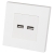 Doppelte USB-Ladesteckdose 3.1A Weiß Set Mit Kunststoffrahmen LINEA MIUUN