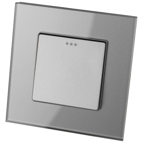 Wechselschalter Einfach Glas Grau