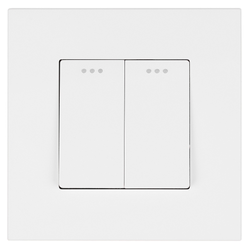 Schalter Doppelt Klassisch Kunststoff LINEA Weiß MIUUN