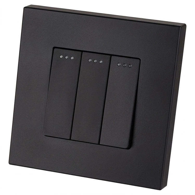 Schalter Monostabil Rückstellend Dreifach Kunststoff LINEA Schwarz MIUUN