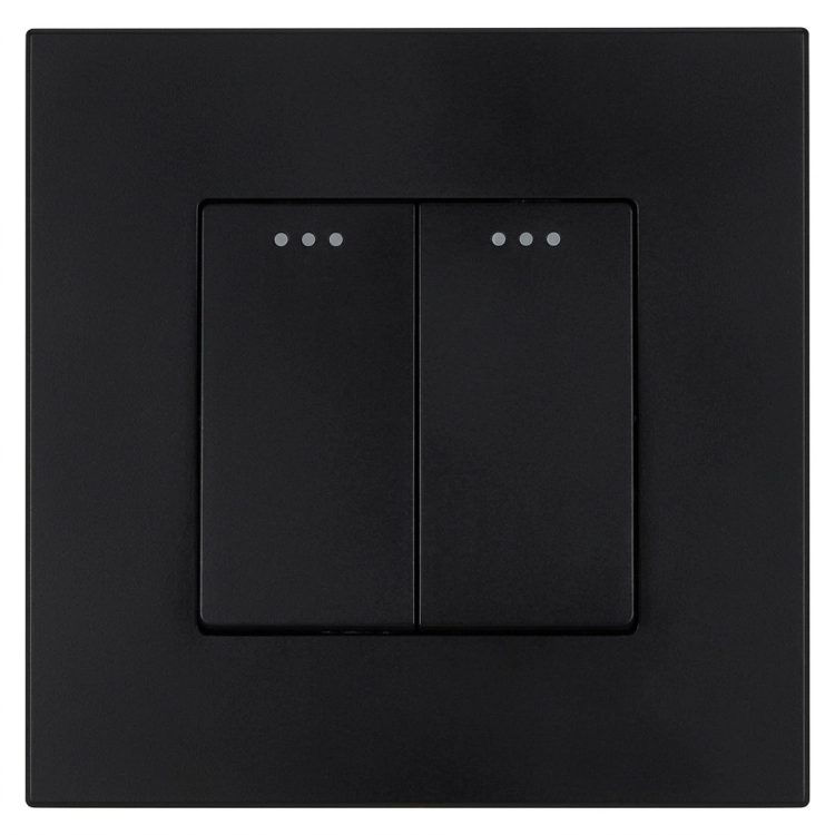 Schalter Monostabil Rückstellend Doppelt Kunststoff LINEA Schwarz MIUUN