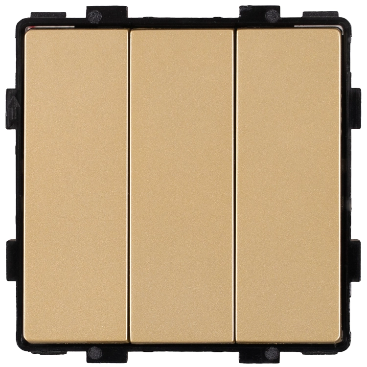 Modul Dreifach-Wechselschalter Gold 16A Für Rahmen MIUUN