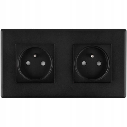 Doppelsteckdose Schwarz Set PCV-Doppelrahmen Und 2 X Steckdose
