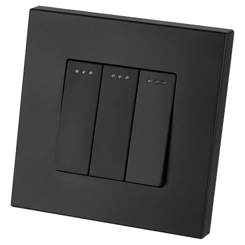 Schalter Dreifachschalter Klassisch Kunststoff LINEA Schwarz MIUUN