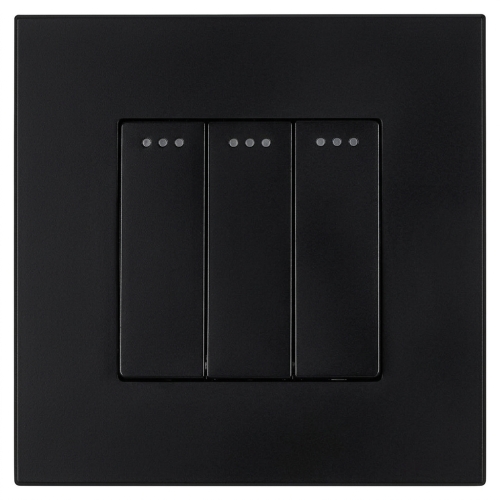 Schalter Dreifachschalter Klassisch Kunststoff LINEA Schwarz MIUUN