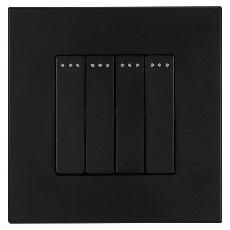 Schalter Vierfachschalter Klassisch Kunststoff LINEA Schwarz MIUUN