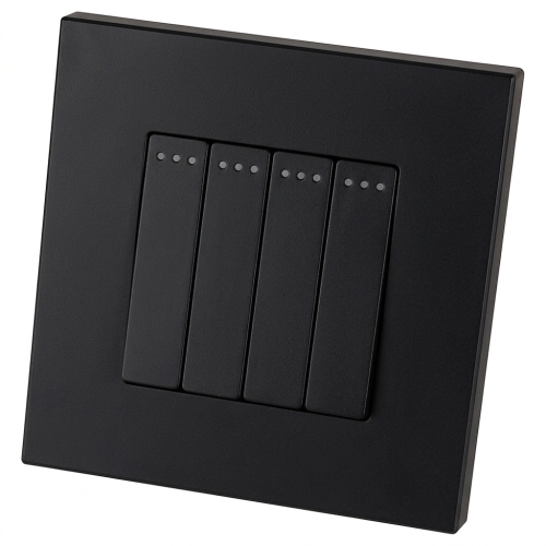 Schalter Vierfach-Wechselschalter Kunststoff LINEA Schwarz MIUUN