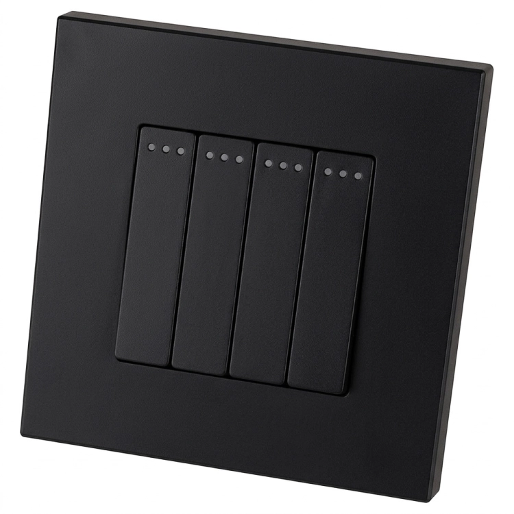 Schalter Vierfach-Wechselschalter Kunststoff LINEA Schwarz MIUUN