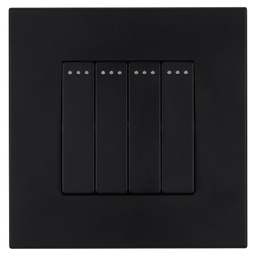 Schalter Vierfach-Wechselschalter Kunststoff LINEA Schwarz MIUUN