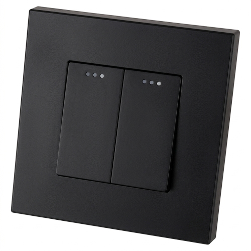 Schalter Doppel-Kreuzschalter Kunststoff LINEA Schwarz MIUUN