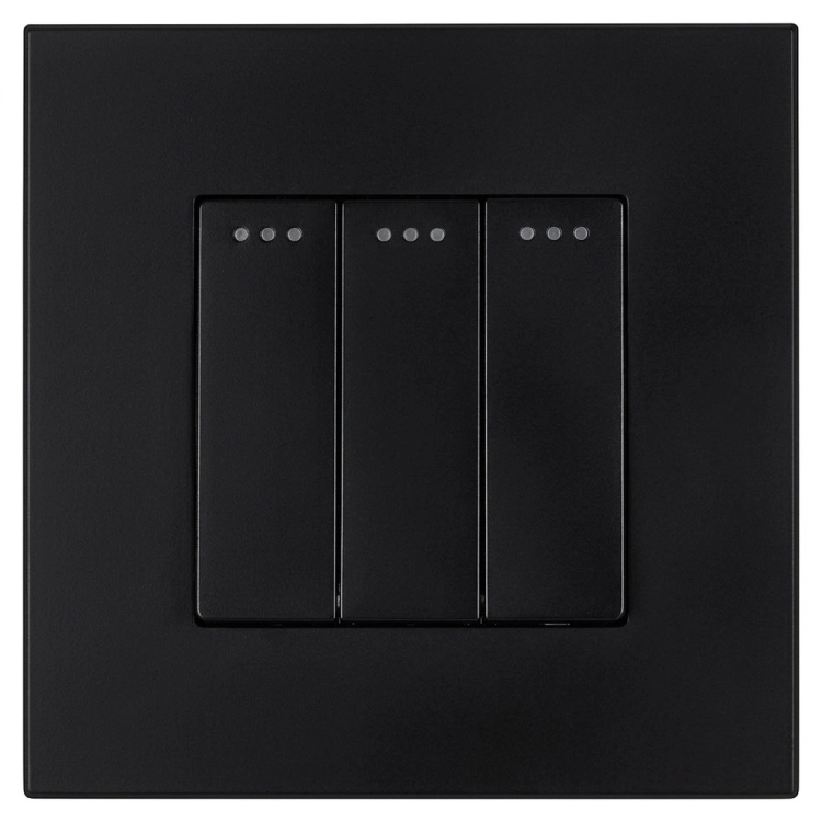 Schalter Dreifach-Wechselschalter Kunststoff LINEA Schwarz MIUUN
