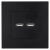 Doppelte USB-Ladesteckdose 3.1A Schwarz Set Mit Kunststoffrahmen LINEA MIUUN