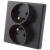 Doppelsteckdose Schwarz Mit Erdungsstift Set Mit Rahmen PVC