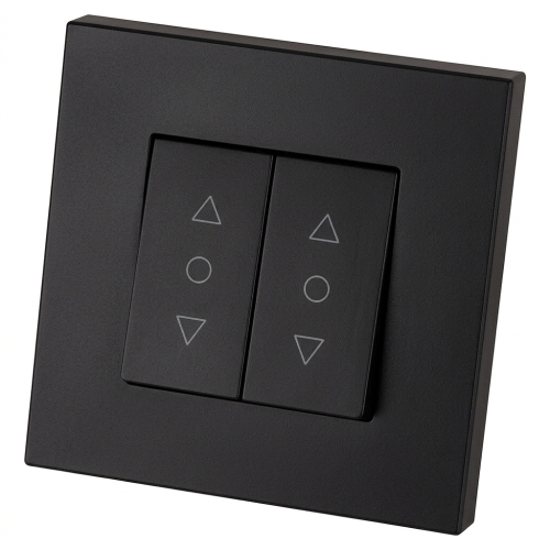 Doppel-Rollladenschalter Mit Rastfunktion Kunststoff LINEA Schwarz MIUUN