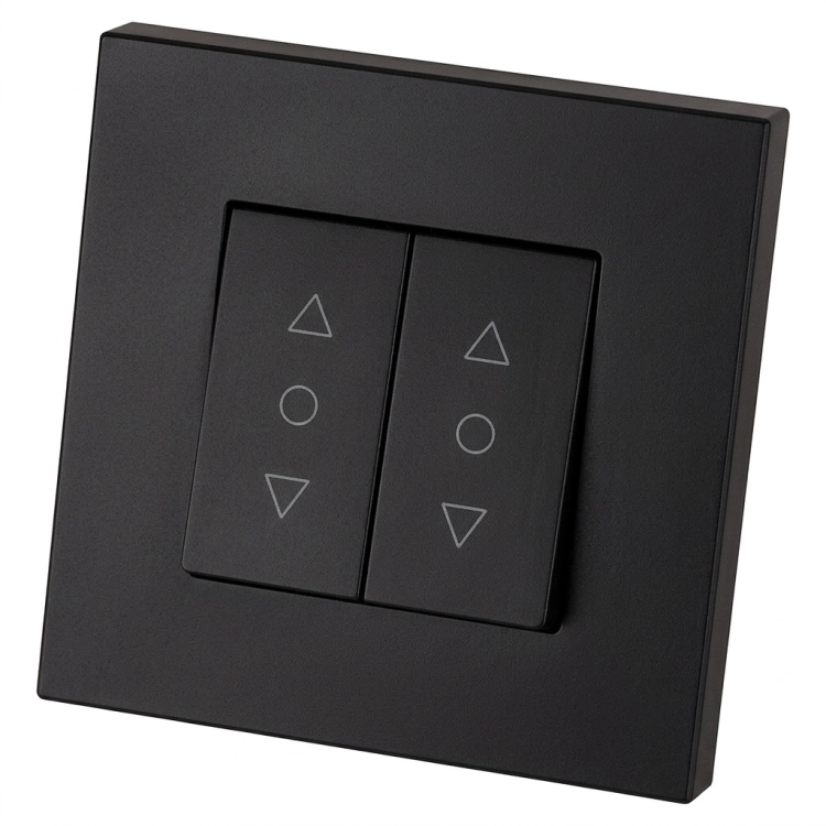 Doppel-Rollladenschalter Mit Rastfunktion Kunststoff LINEA Schwarz MIUUN