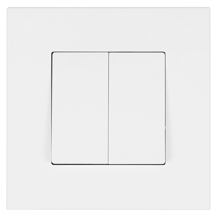 Schalter Doppel-Kreuzschalter Glatt Kunststoff LINEA Weiß MIUUN