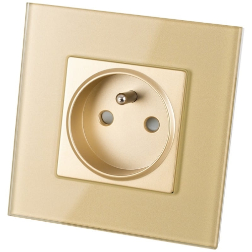Steckdose Glas Mit Erdungsstift Gold MIUUN
