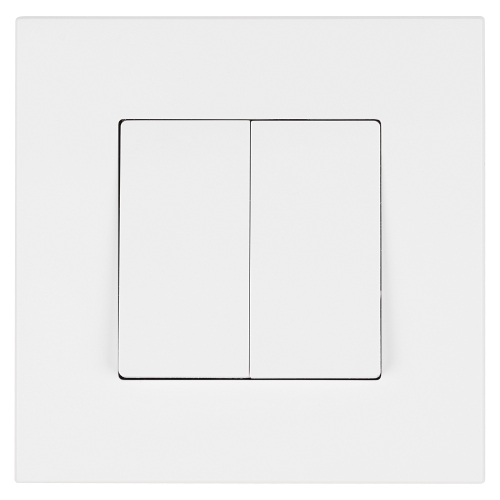 Schalter Doppelt Klassisch Glatt Kunststoff LINEA Weiß MIUUN