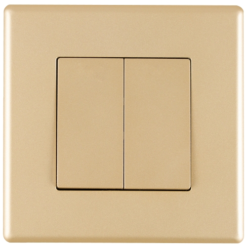 Schalter Doppel-Wechselschalter Glatt Kunststoff Gold MIUUN