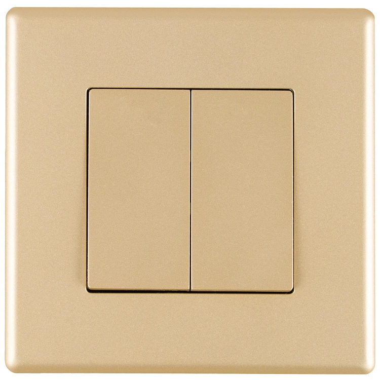 Schalter Doppel-Wechselschalter Glatt Kunststoff Gold MIUUN