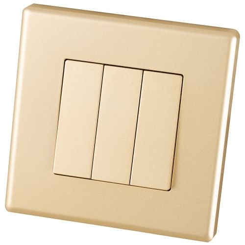Monostabiler Schalter Dreifach Glatt Kunststoff Gold MIUUN