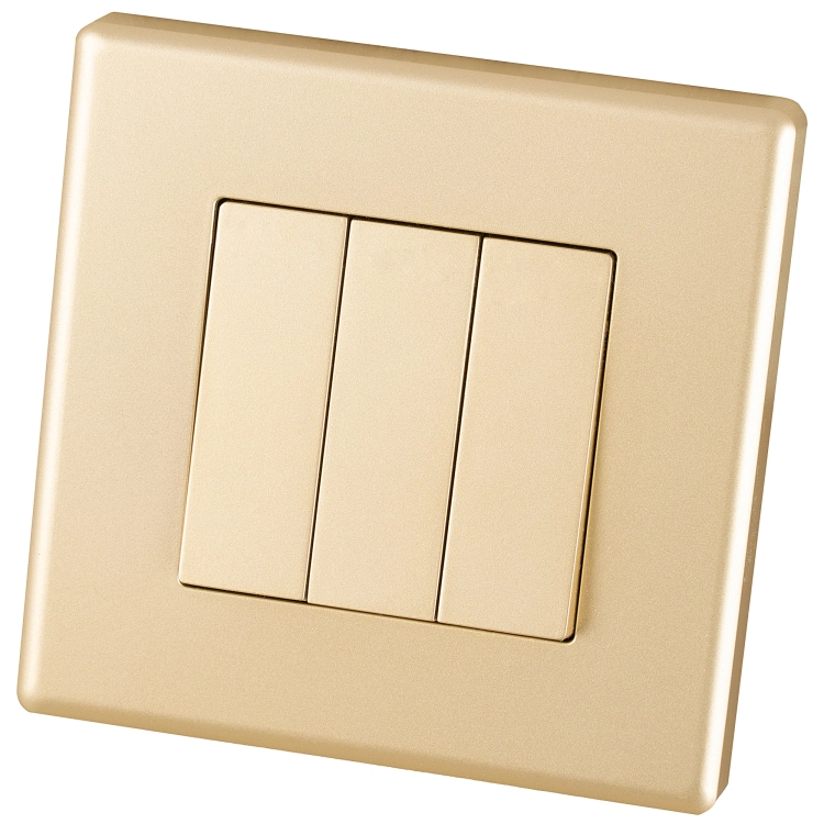 Monostabiler Schalter Dreifach Glatt Kunststoff Gold MIUUN
