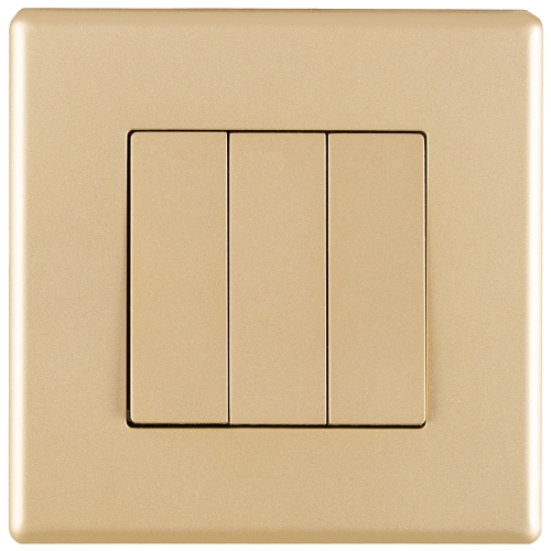 Monostabiler Schalter Dreifach Glatt Kunststoff Gold MIUUN