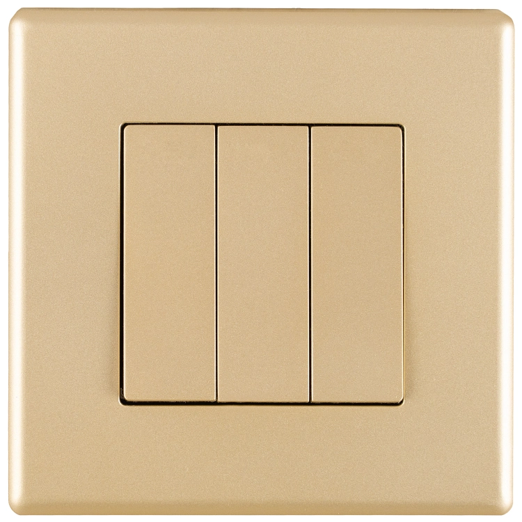 Monostabiler Schalter Dreifach Glatt Kunststoff Gold MIUUN