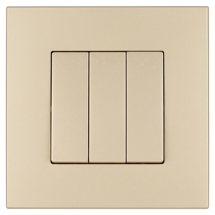 Schalter Dreifachschalter Klassisch Glatt Kunststoff LINEA Gold MIUUN