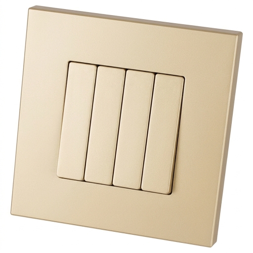 Schalter Vierfach-Wechselschalter Glatt Kunststoff LINEA Gold MIUUN