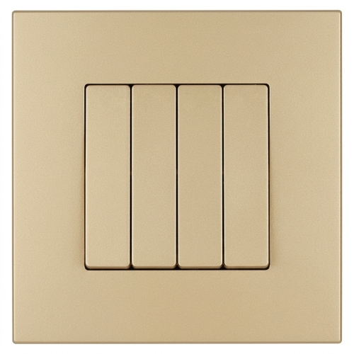 Schalter Vierfach-Wechselschalter Glatt Kunststoff LINEA Gold MIUUN