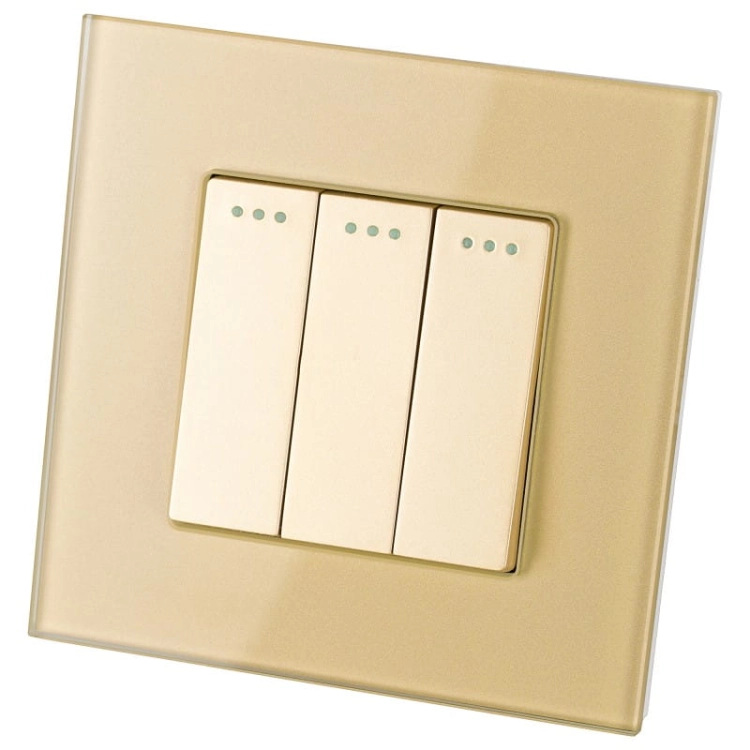 Lichtschalter Dreifach Glas Gold