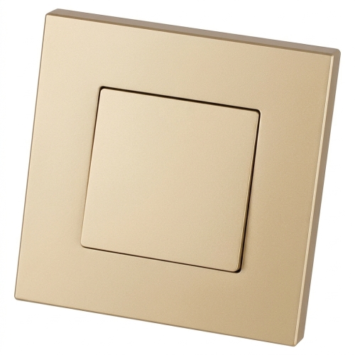Schalter Einfach-Kreuzschalter Glatt Kunststoff LINEA Gold MIUUN
