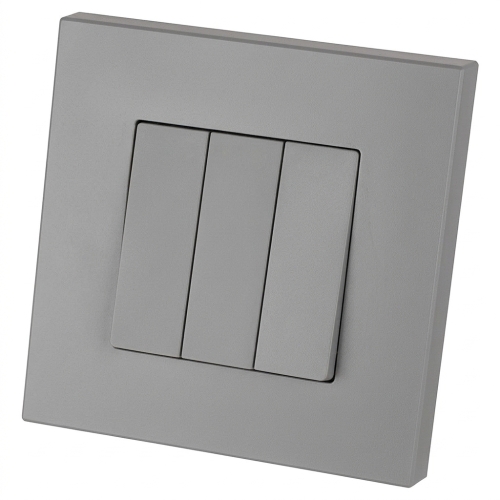 Taster Monostabil Dreifach Glatt Kunststoff LINEA Grau MIUUN