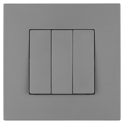 Taster Monostabil Dreifach Glatt Kunststoff LINEA Grau MIUUN