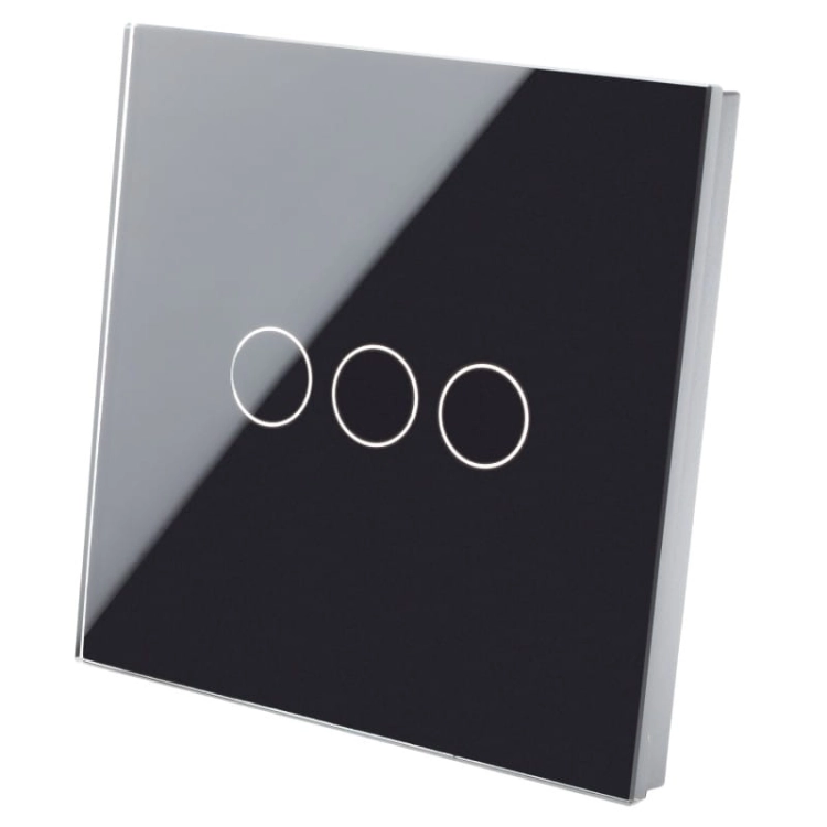 Rahmen Touchpanel Einfach Glas Schwarz Für Modul Eines Dreifachen Schalters
