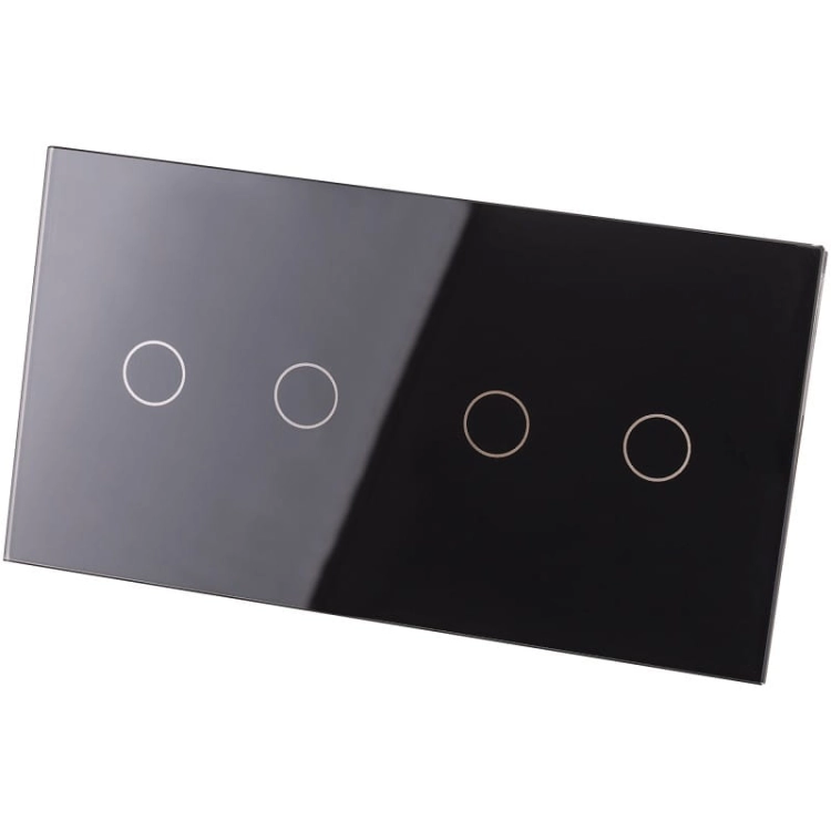 Rahmen Touch-Panel Doppelt 2+2 Glas Schwarz