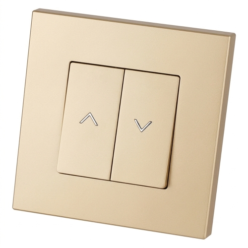 Rollladenschalter Für Rollläden Und Jalousien Rückstellend Glatt Kunststoff LINEA Gold MIUUN