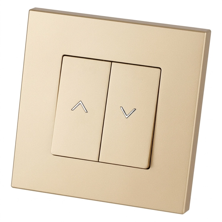 Rollladenschalter Für Rollläden Und Jalousien Rückstellend Glatt Kunststoff LINEA Gold MIUUN