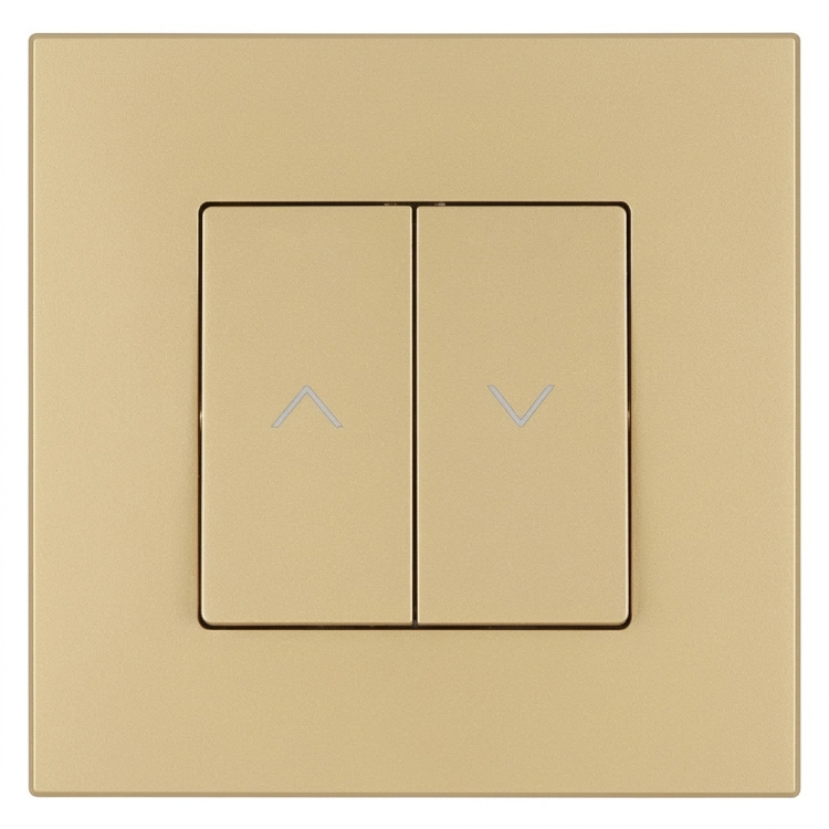 Rollladenschalter Für Rollläden Und Jalousien Rückstellend Glatt Kunststoff LINEA Gold MIUUN