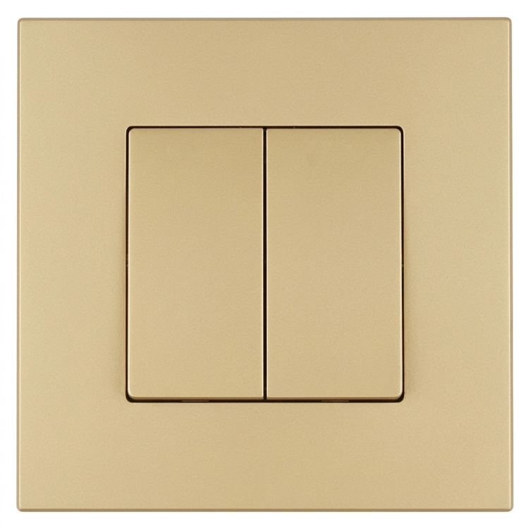 Doppel-Kreuzschalter Glatt Kunststoff LINEA Gold MIUUN
