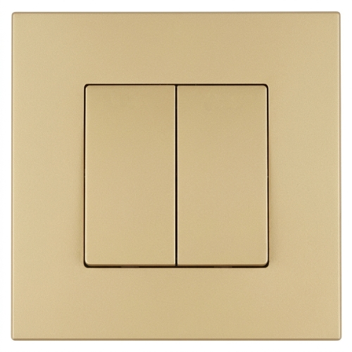 Doppel-Wechselschalter Glatt Kunststoff LINEA Gold MIUUN