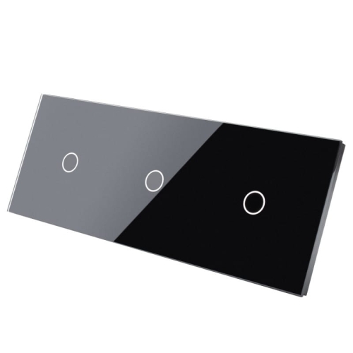 Rahmen Touchpanel Dreifach 1+1+1 Glas Schwarz