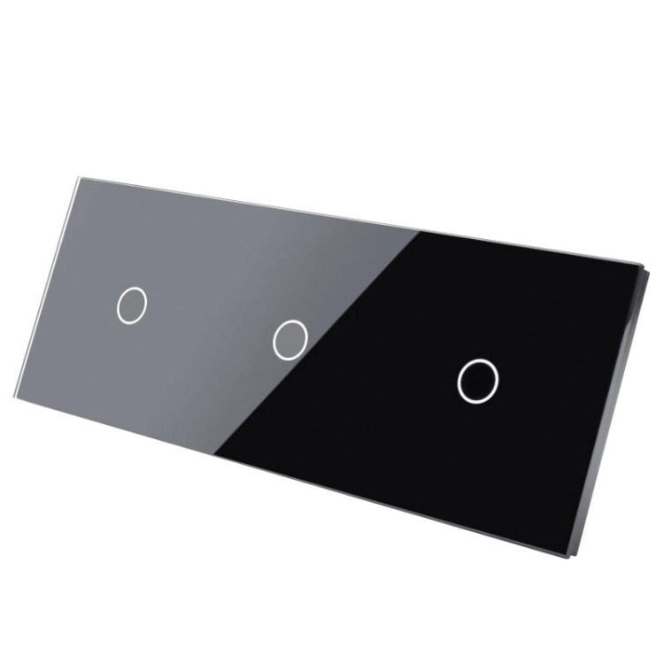 Rahmen Touchpanel Dreifach 1+1+1 Glas Schwarz