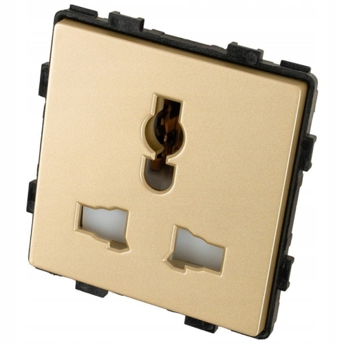 Modul Universal-Steckdose PL UK US EU Elektrisch Gold Für Rahmen