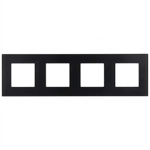 Matter Glas-Vierfachrahmen Schwarz Vertikal Horizontal Für Module MIUUN