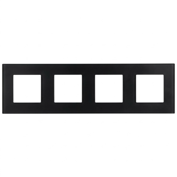 Matter Glas-Vierfachrahmen Schwarz Vertikal Horizontal Für Module MIUUN