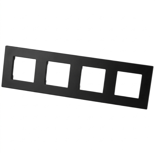 Matter Glas-Vierfachrahmen Schwarz Vertikal Horizontal Für Module MIUUN