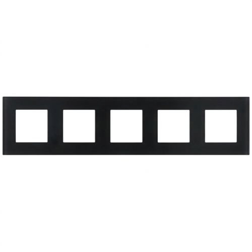Matter Glas-Fünffachrahmen Schwarz Vertikal Horizontal Für Module MIUUN