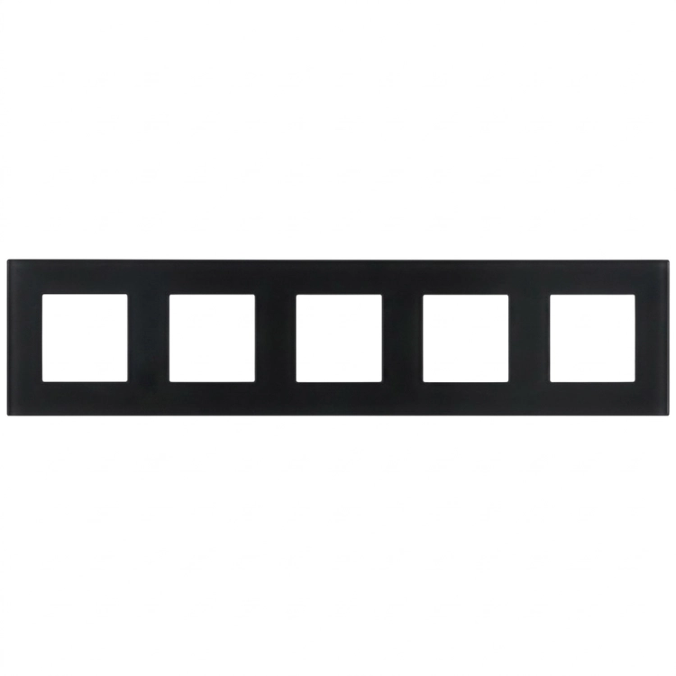 Matter Glas-Fünffachrahmen Schwarz Vertikal Horizontal Für Module MIUUN